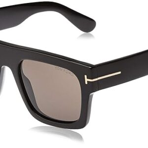 Tom Ford UV Protected Black Rectangular Full rim Sunglasses for Men - FT0711 53 01A