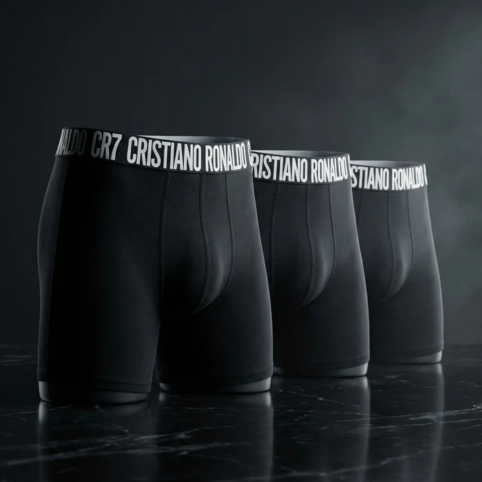 CR7 Cristiano Ronaldo Men’s Black Cotton Trunks – Pack of 3 | Premium Comfort & Athletic Fit - Image 6