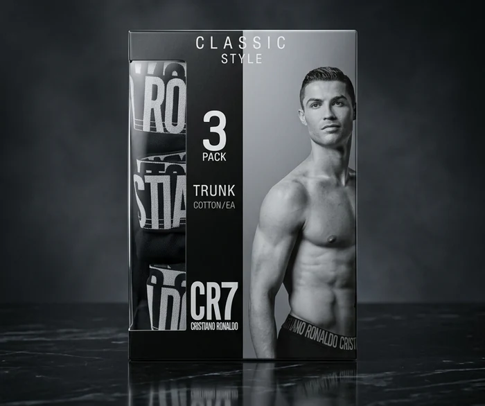 CR7 Cristiano Ronaldo Men’s Black Cotton Trunks – Pack of 3 | Premium Comfort & Athletic Fit - Image 2