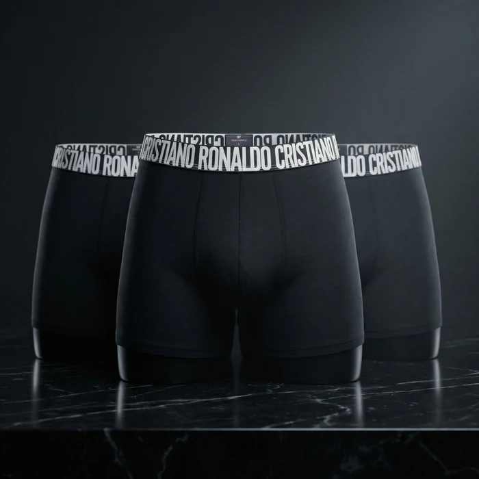 CR7 Cristiano Ronaldo Men’s Black Cotton Trunks – Pack of 3 | Premium Comfort & Athletic Fit - Image 5